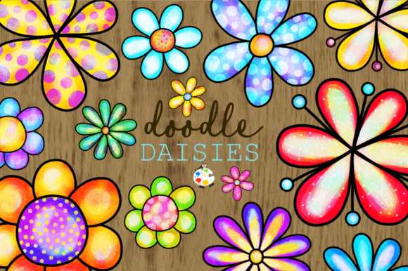 Download Doodle Daisy Flower Watercolor Clipart - Daisy Collection