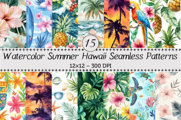 Download Summer Hawaii Seamless Patterns - Hawaii Collection