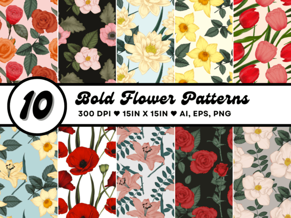 Download Bold Flower Patterns - Flower patterns Collection