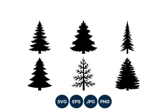 Download Pine Tree Silhouette Vector Collection - Collection Collection
