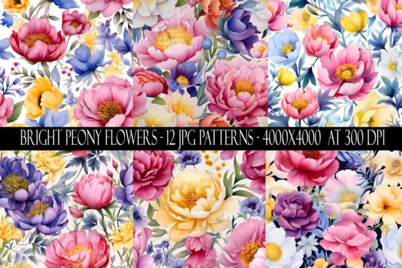 Download Bright Peony Flower Patterns - Flower patterns Collection