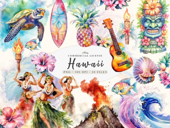 Download Hawaii Watercolor Tiki Art, Tropical Png - Hawaii Collection