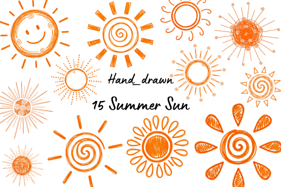 Download 15 Hand-Drawn Summer Sun Illustrations - Illustration Collection