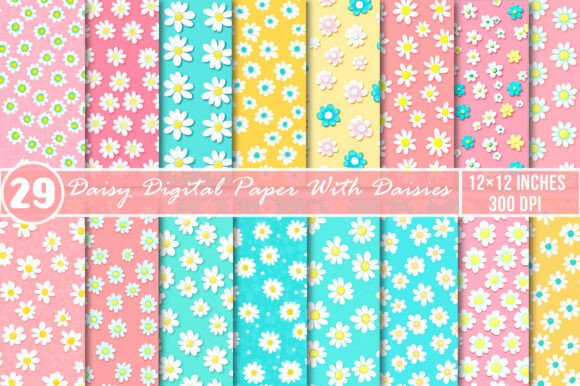 Download Daisy Digital Paper with Daisies - Daisy Collection
