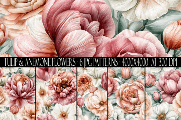 Download Tulip and Anemone Flower Patterns - Flower patterns Collection