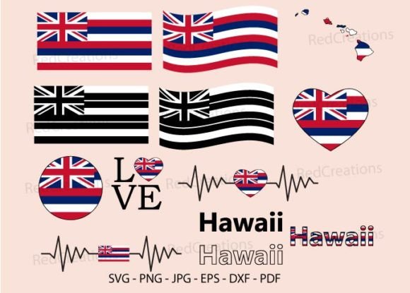 Download Hawaii Flag Svg Bundle, Hawaii Name - Hawaii Collection