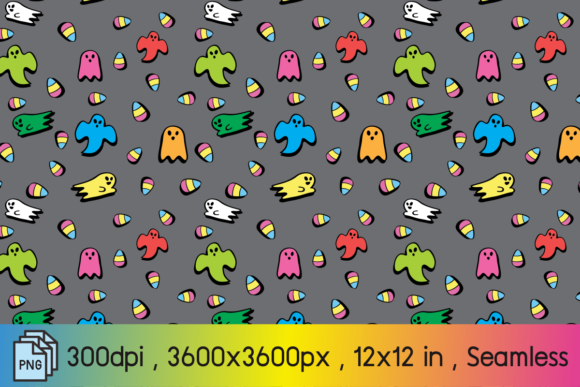 Download Candy Corn Ghost Colorful Digital Paper - Colorful digital paper Collection