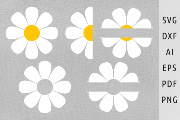 Download Daisy Flower Svg Half Daisy Svg Split - Daisy Collection