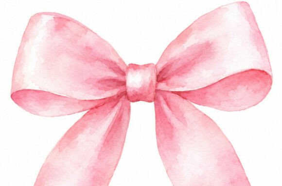 Download Soft Pink Watercolor Bow Collection - Collection Collection