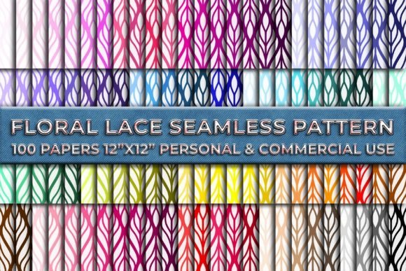 Download Floral Lace 100 Colorful Digital Paper - Colorful digital paper Collection