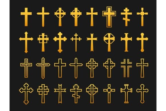Download Golden Crosses Collection Representing - Collection Collection