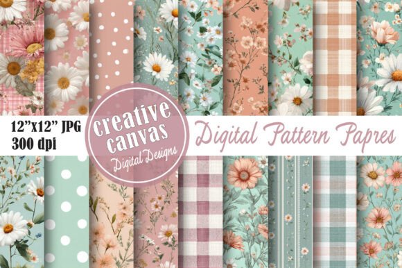 Download Coquette Daisy Floral Digital Paper - Daisy Collection