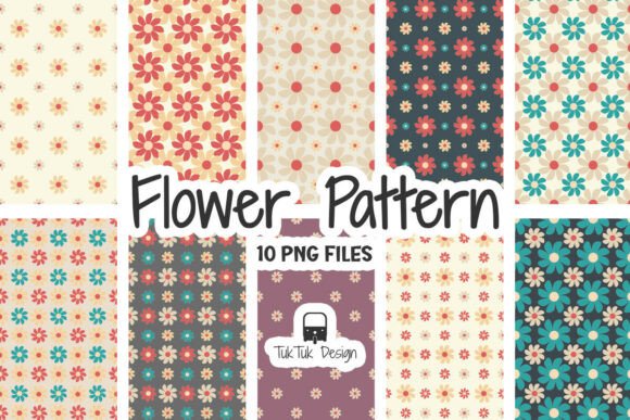 Download Retro Daisy Flower Pattern PNG Bundle - Daisy Collection