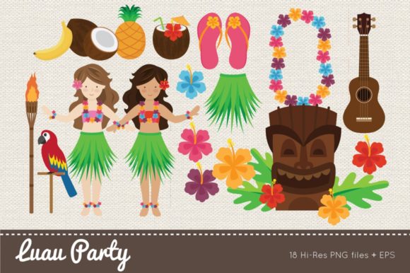 Download Hawaii Luau Party Clipart Vector - Hawaii Collection