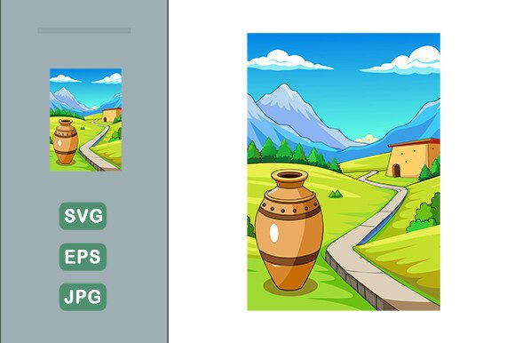 Download Ceramic Vector Landscape Background - Ceramic Collection