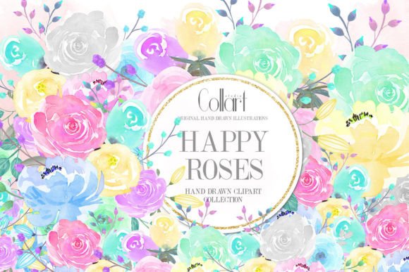 Download Floral Set, Flowers Illustrations, Roses - Illustration Collection