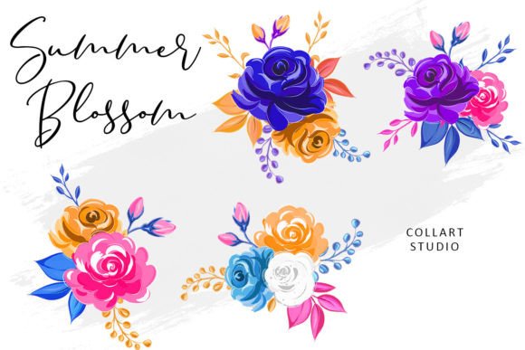 Download Floral Set, Flowers Illustrations, Roses - Illustration Collection