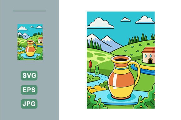 Download Ceramic Vector Landscape Background - Ceramic Collection